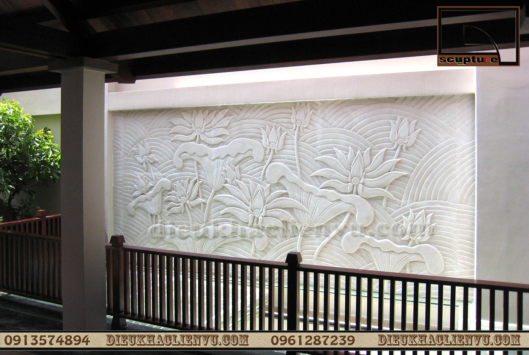 Bức tường bao đẹp, đẳng cấp hơn với ph&ugrave; đi&ecirc;u đắp nổi